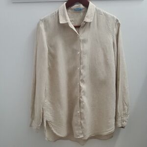 J. McLaughlin Linen Casual Button Up Shirt Size Large